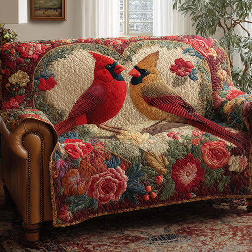 Love Cardinal Quilted Sofa Cover GFTOQA1309