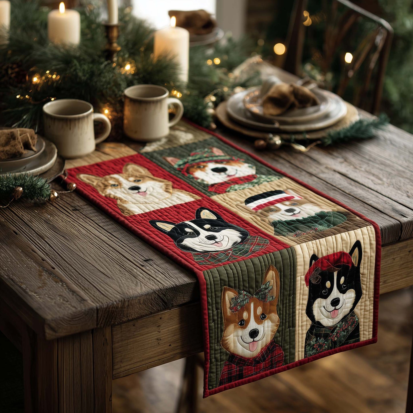 Holly Husky Quilted Table Runner GFTOQA130
