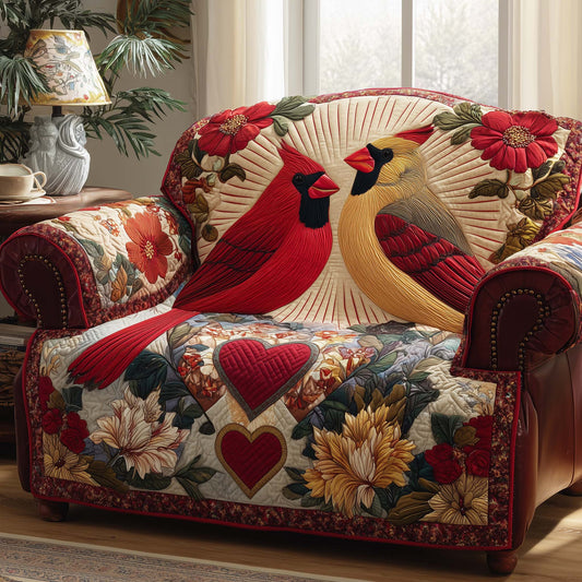 Love Cardinal Quilted Sofa Cover GFTOQA1310