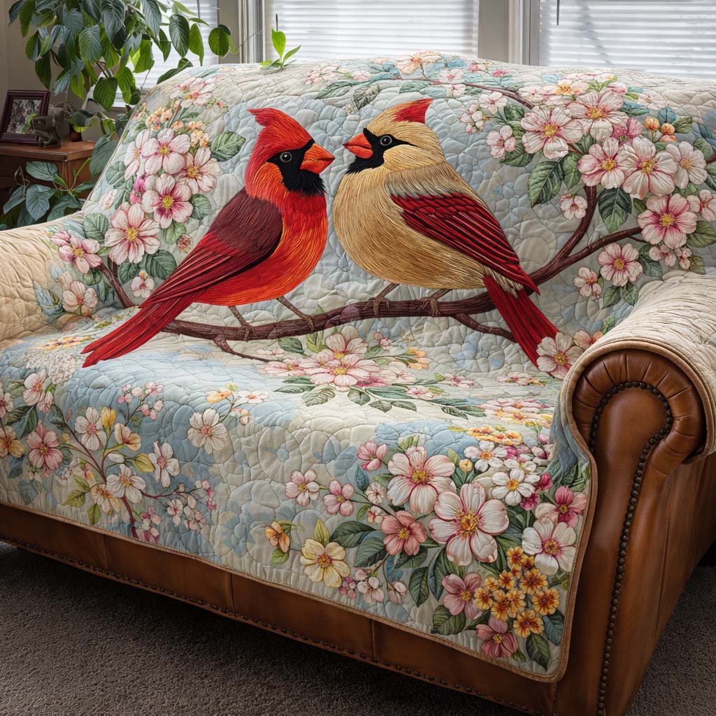 Spring Blossom Quilted Sofa Cover GFTOQA1313