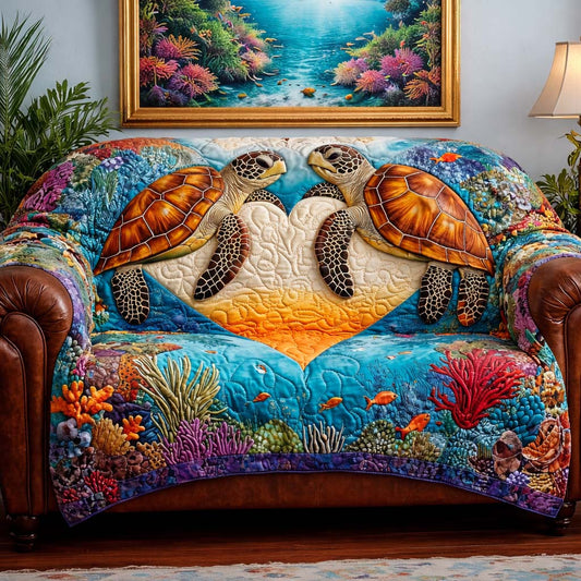 Ocean Heart Quilted Sofa Cover GFTOQA1317