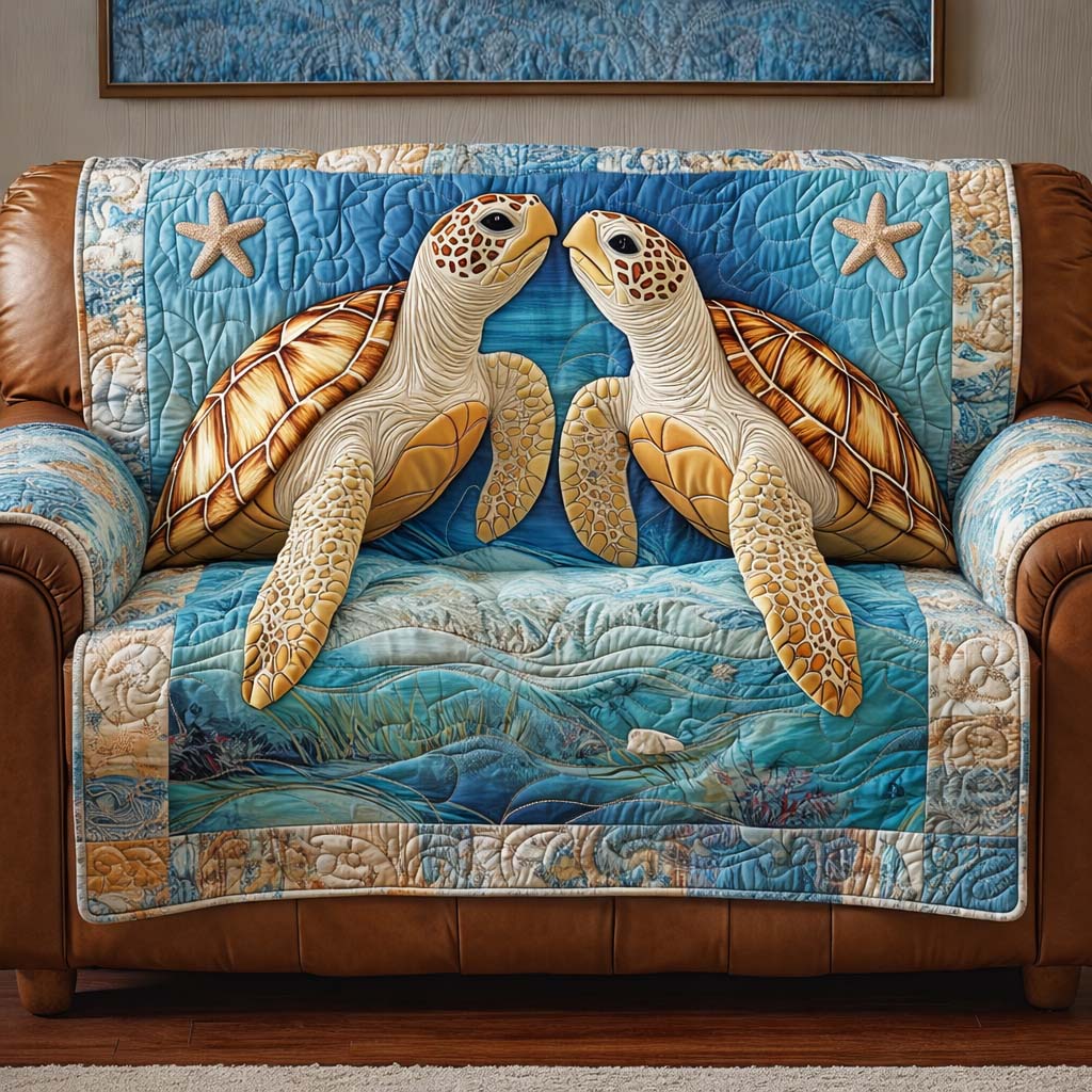 Ocean Love Quilted Sofa Cover GFTOQA1322