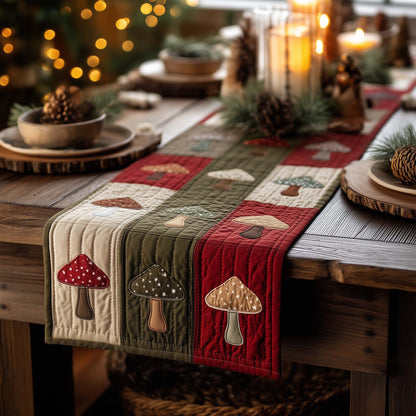 Colorful Mushroom Quilted Table Runner GFTOQA132