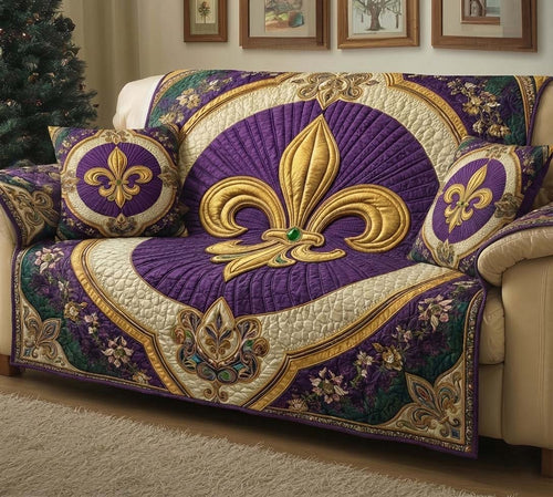 Mardi Gras Quilted Sofa Cover GFTOQA1382