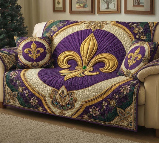 Mardi Gras Quilted Sofa Cover GFTOQA1382