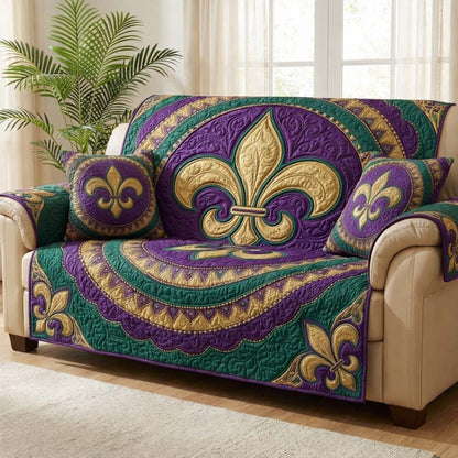 Mardi Gras Quilted Sofa Cover GFTOQA1383