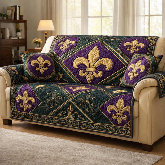 Mardi Gras Quilted Sofa Cover GFTOQA1384