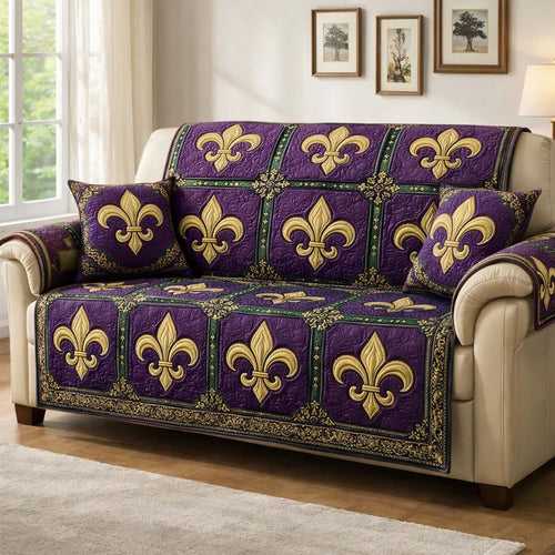 Mardi Gras Quilted Sofa Cover GFTOQA1385