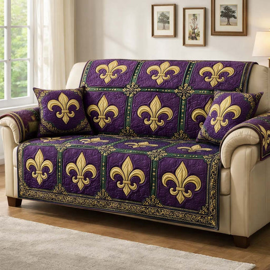 Mardi Gras Quilted Sofa Cover GFTOQA1385