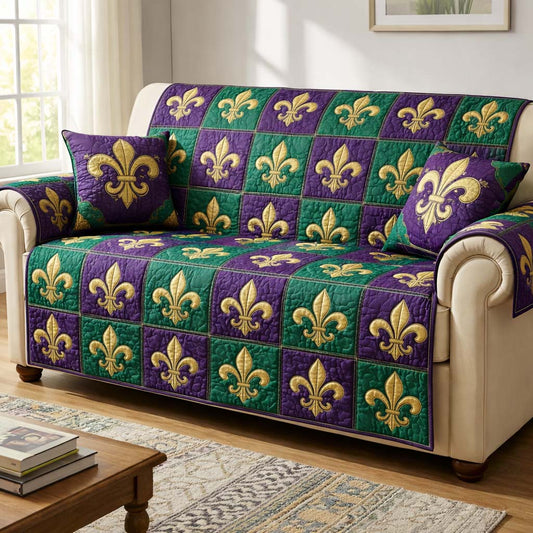 Mardi Gras Quilted Sofa Cover GFTOQA1386
