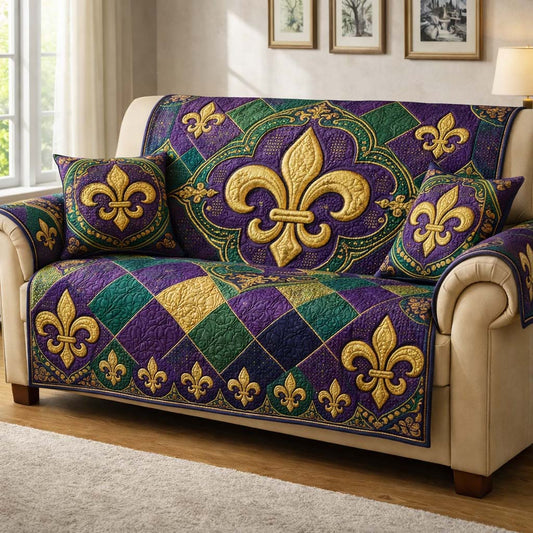 Mardi Gras Quilted Sofa Cover GFTOQA1387