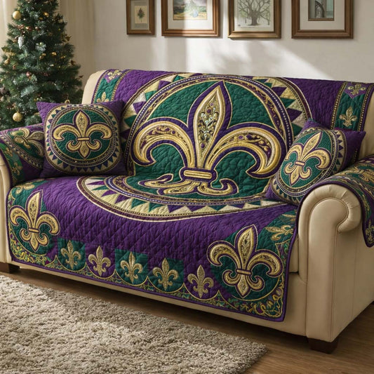 Mardi Gras Quilted Sofa Cover GFTOQA1388