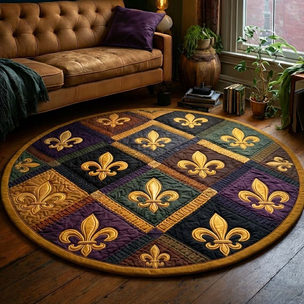 Mardi Gras Quilted Round Mat GFTOQA1392
