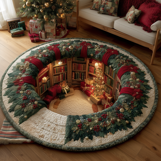 Santa’s Hearth Portal Quilted Round Mat GFTOQA13