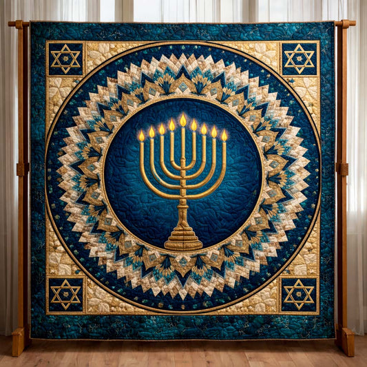 Happy Hanukkah Quilted Blanket GFTOQA1416