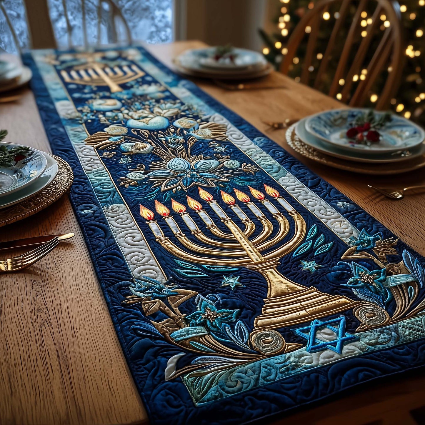 Hanukkah Quilted Table Runner GFTOQA1422