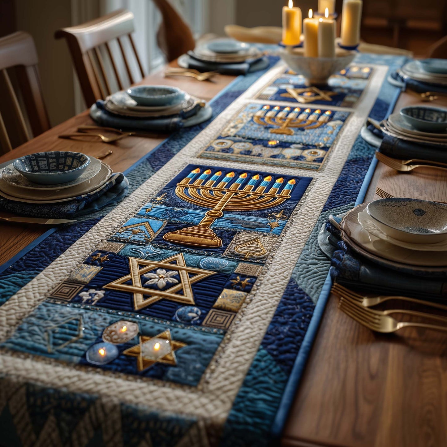 Hanukkah Quilted Table Runner GFTOQA1423
