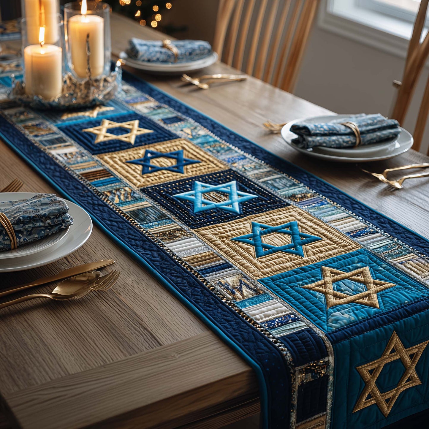 Hanukkah Quilted Table Runner GFTOQA1425