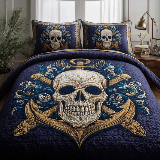 Sea Bone 3-Piece Quilted Bedding Set GFTOQA1451
