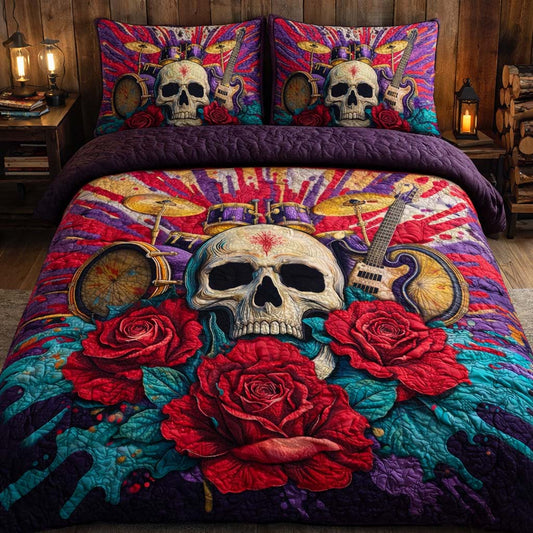 Rock Bloom 3-Piece Quilted Bedding Set GFTOQA1454