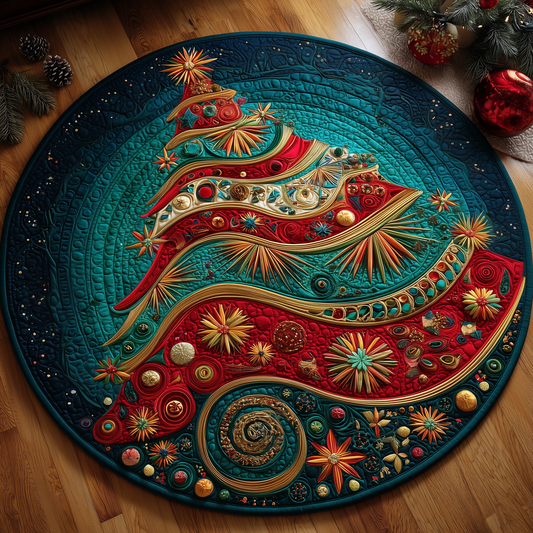 Celestial Spiral Tree Quilted Round Mat GFTOQA14