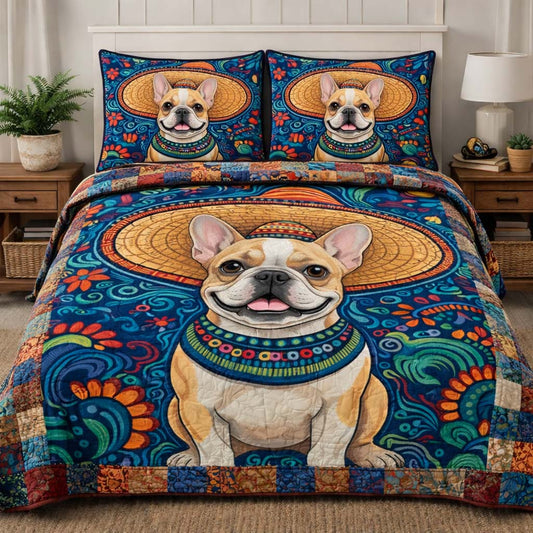 French Bulldog 3-Piece Quilted Bedding Set GFTOQA1508