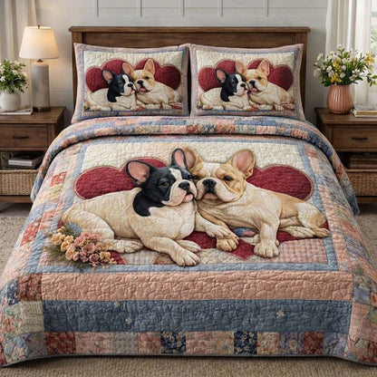 French Bulldog 3-Piece Quilted Bedding Set GFTOQA1509