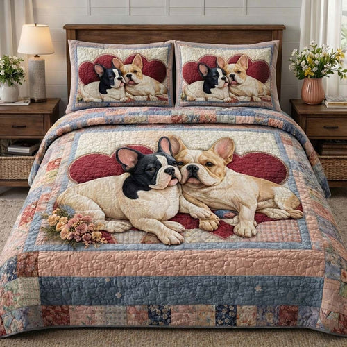 French Bulldog 3-Piece Quilted Bedding Set GFTOQA1509
