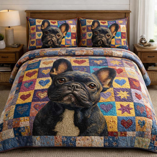 French Bulldog 3-Piece Quilted Bedding Set GFTOQA1510