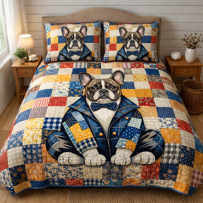 French Bulldog 3-Piece Quilted Bedding Set GFTOQA1511