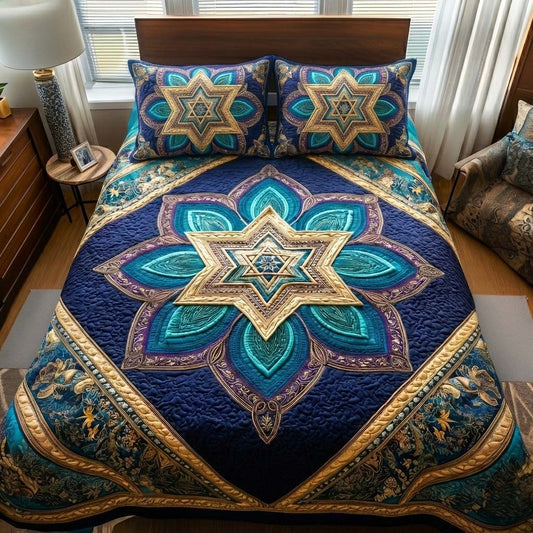 Hanukkah 3-Piece Quilted Bedding Set GFTOQA1517