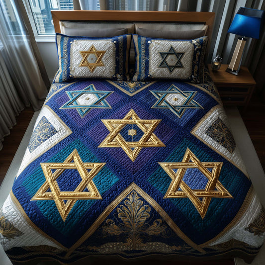 Hanukkah 3-Piece Quilted Bedding Set GFTOQA1518