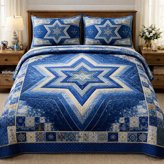 Hanukkah 3-Piece Quilted Bedding Set GFTOQA1519