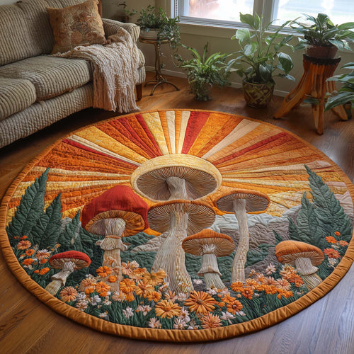 Sunrise Mushroom Quilted Round Mat GFTOQA151