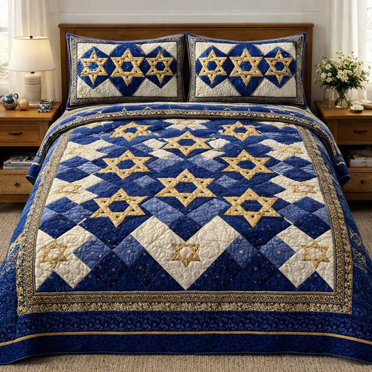 Hanukkah 3-Piece Quilted Bedding Set GFTOQA1520