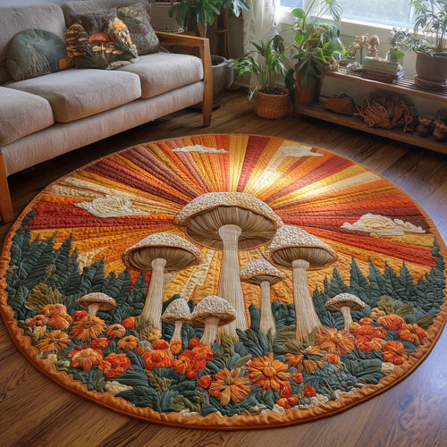 Sunrise Mushroom Quilted Round Mat GFTOQA152