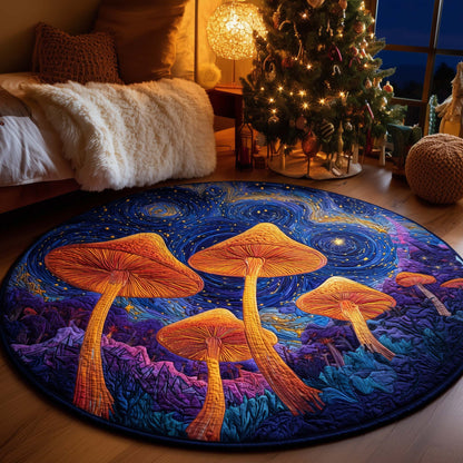 Mushroom Dreamscape Quilted Round Mat GFTOQA154