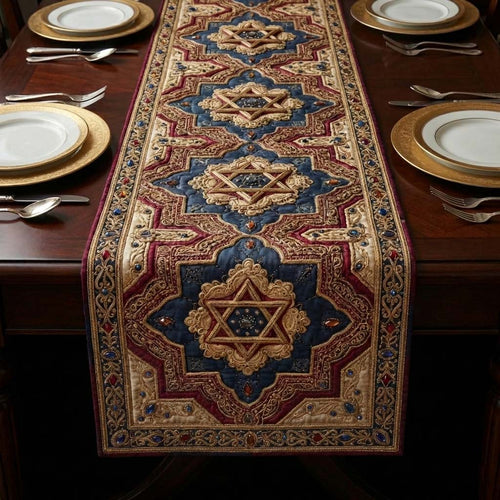 Star of David Quilted Table Runner GFTOQA1556