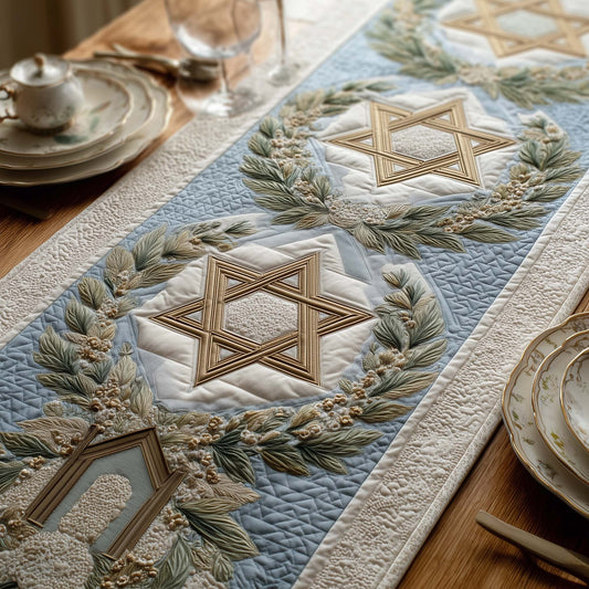 Star of David Quilted Table Runner GFTOQA1558