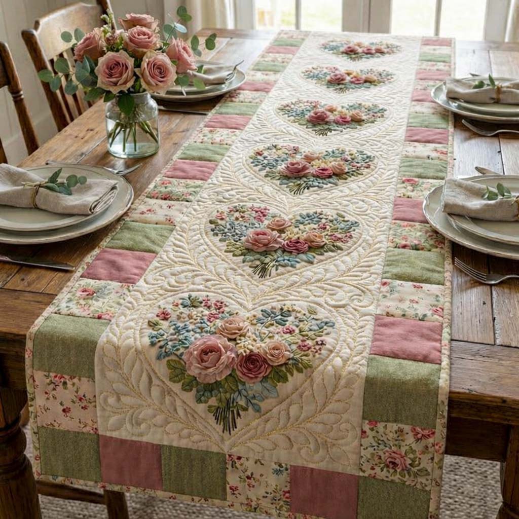 Love Bloom Quilted Table Runner GFTOQA1561