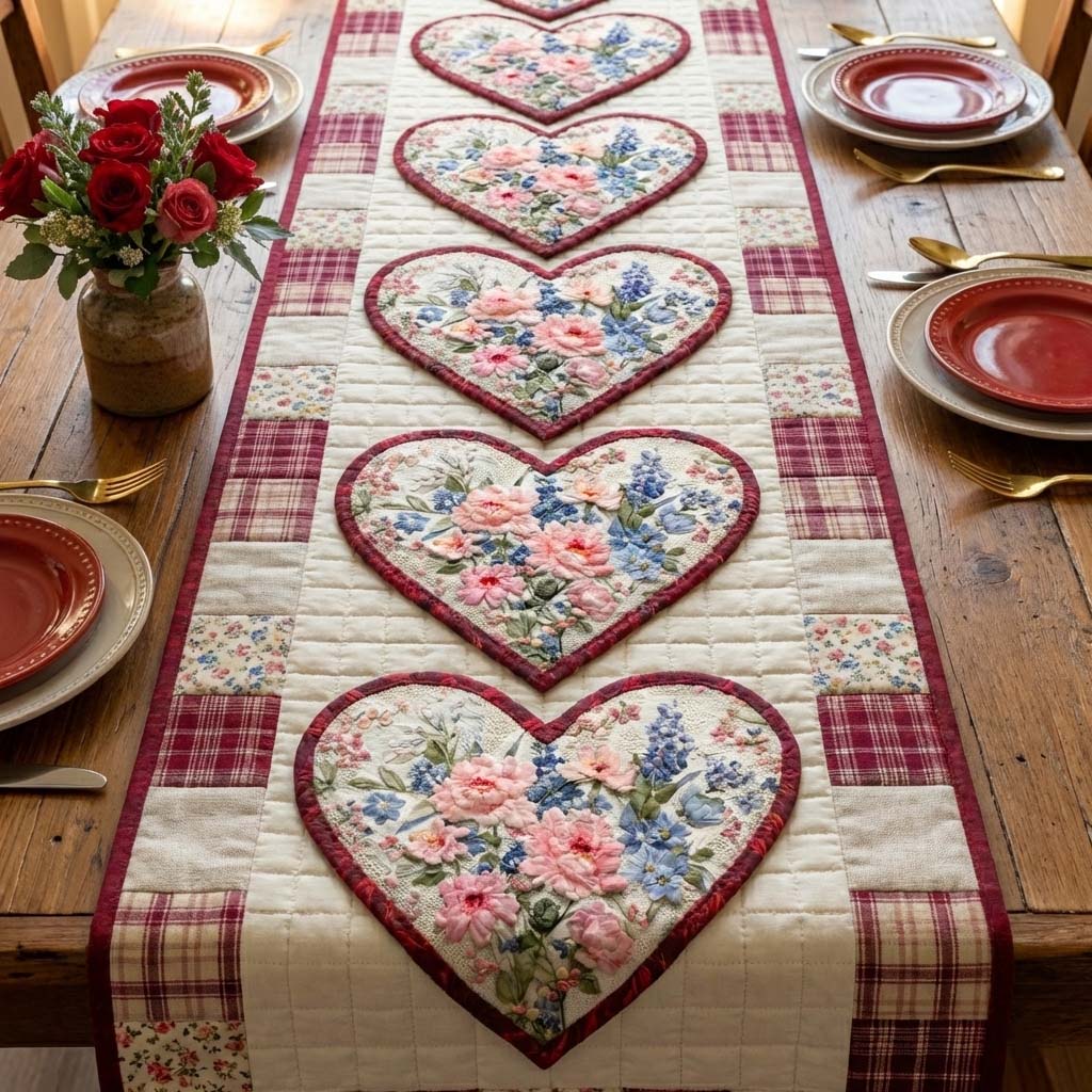 Love Bloom Quilted Table Runner GFTOQA1567