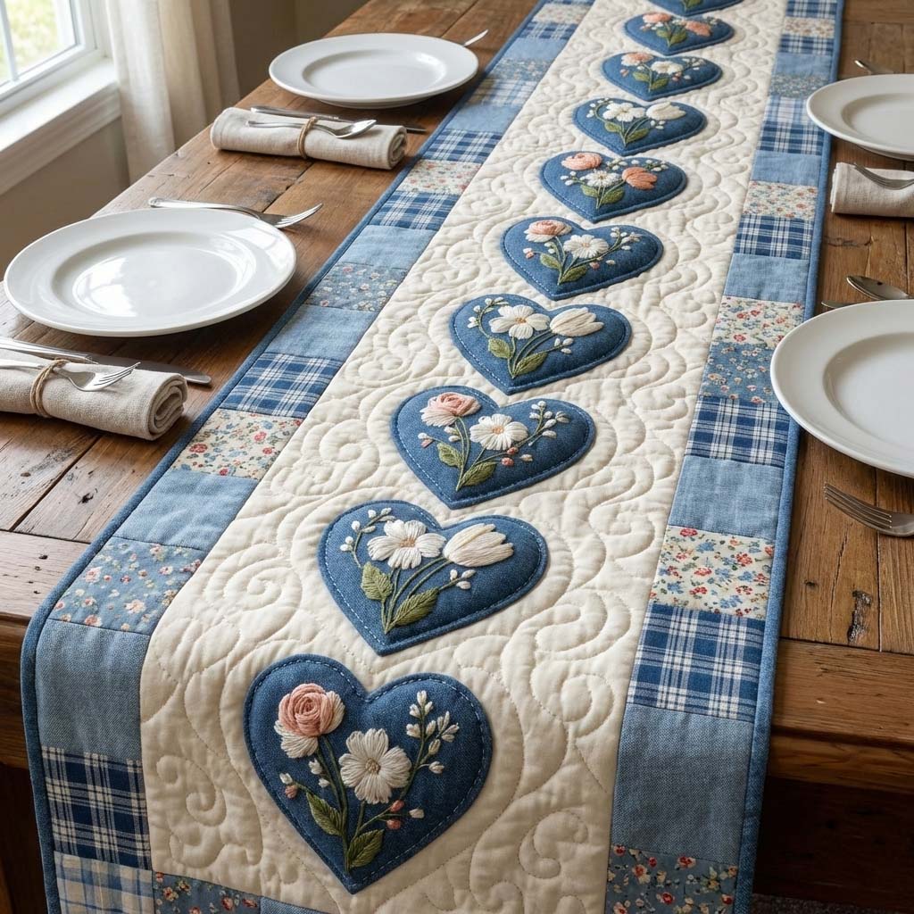 Love Bloom Quilted Table Runner GFTOQA1568
