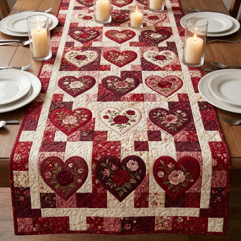 Love Bloom Quilted Table Runner GFTOQA1571