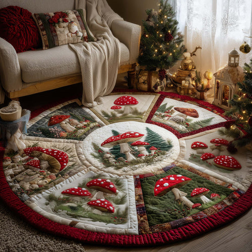 Mushroom Patch Quilted Round Mat GFTOQA157