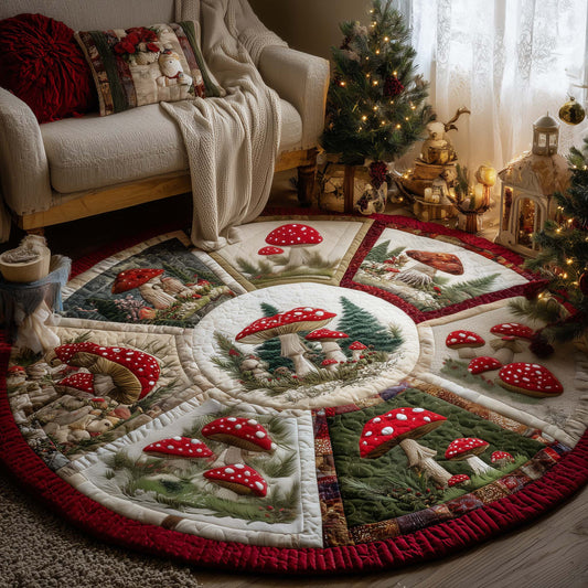 Mushroom Patch Quilted Round Mat GFTOQA157