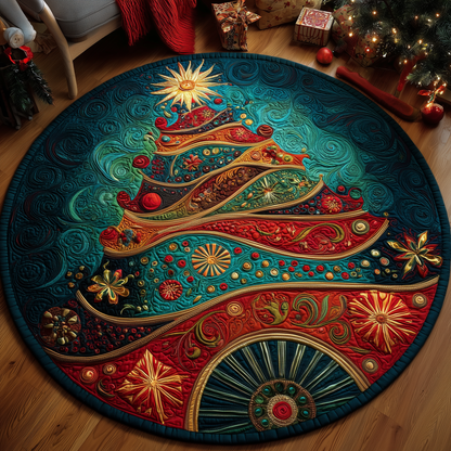 Aurora Celebration Tree Quilted Round Mat GFTOQA15