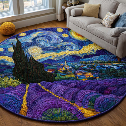 Lavender Night Sky Quilted Round Mat GFTOQA161