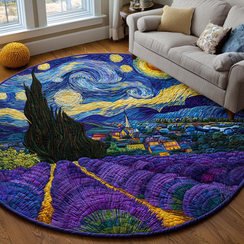 Lavender Night Sky Quilted Round Mat GFTOQA161