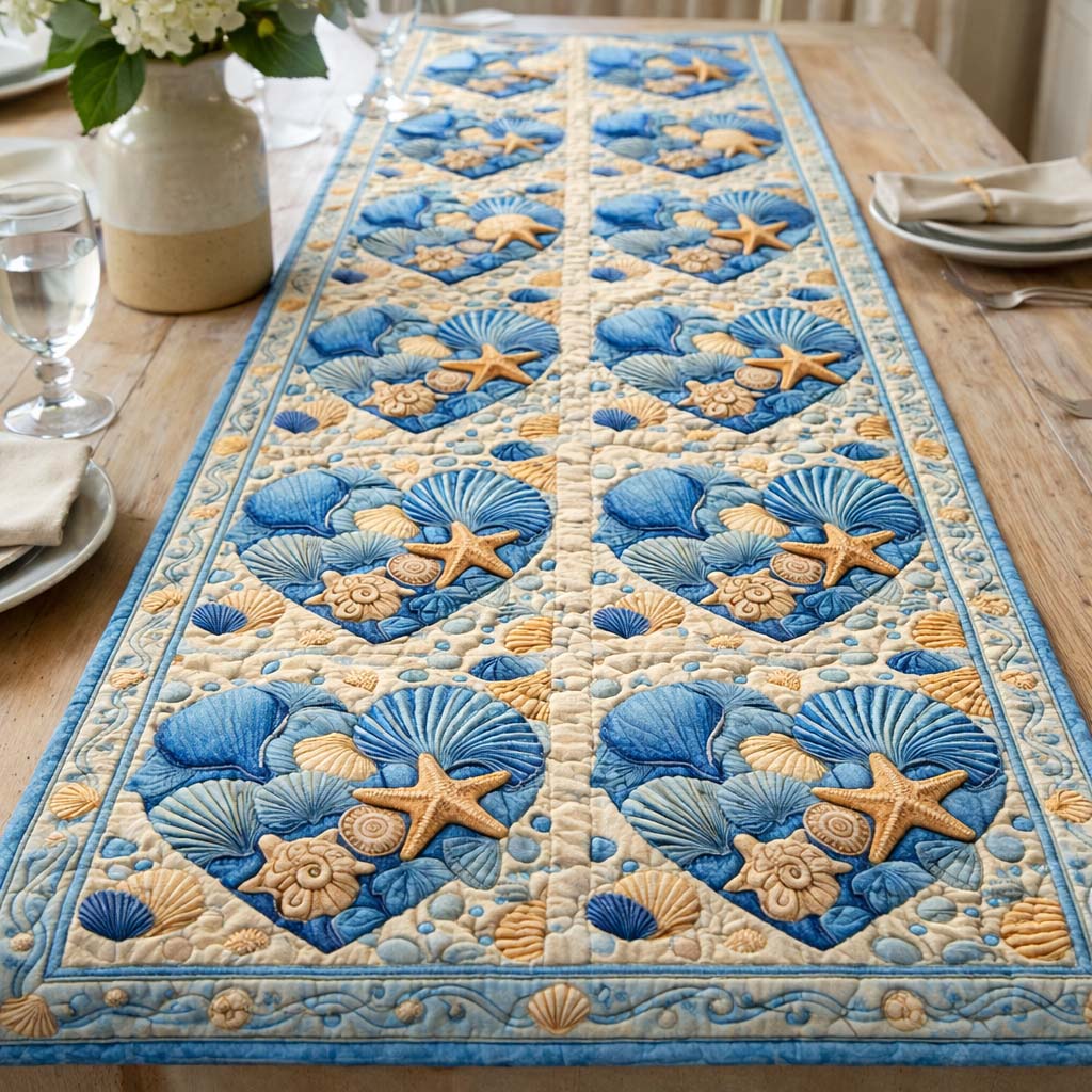 Ocean Serenity Quilted Table Runner GFTOQA1636