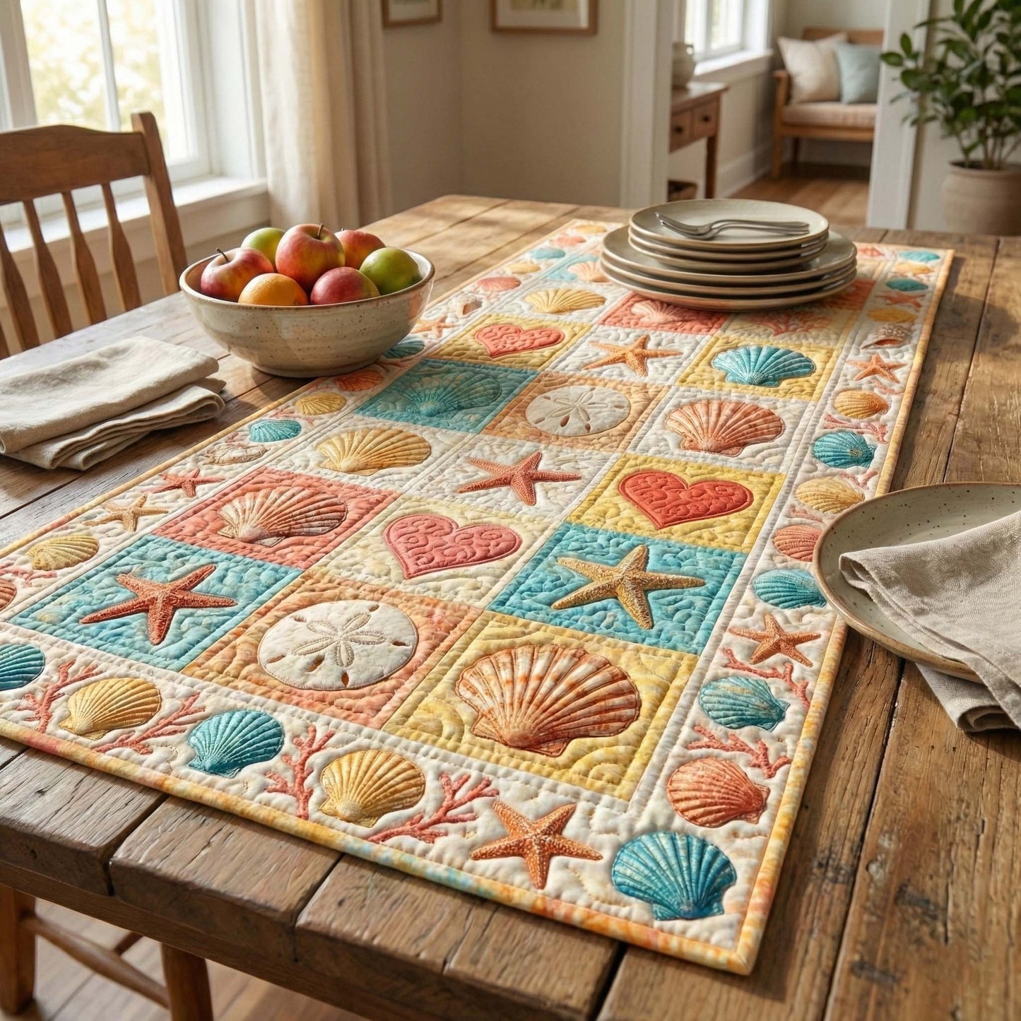 Ocean Serenity Quilted Table Runner GFTOQA1638